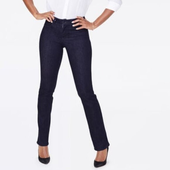 New NYDJ Marilyn Straight Jeans dark wash size 0 - Picture 1 of 9